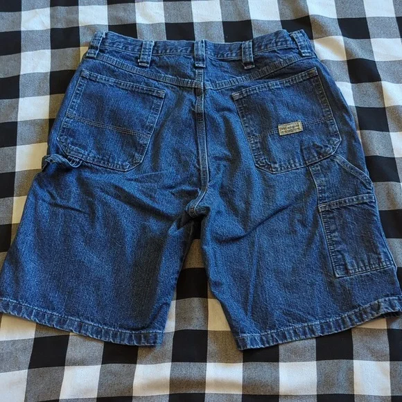 Men's Wrangler Blue Denim Carpenter Shorts Size 34 - Picture 2 of 6